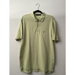 Nautica Polo Shirt Mens Large Green Lightweight Casual Golf Outdoor Logo